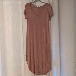 Short sleeve Midi Dress with rounded hem